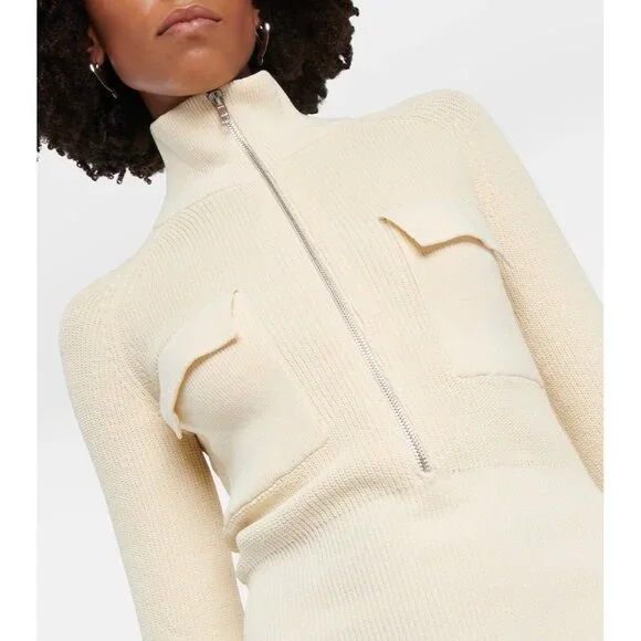 Aya Muse Rutu Dress in Cream Knit Long Sleeve